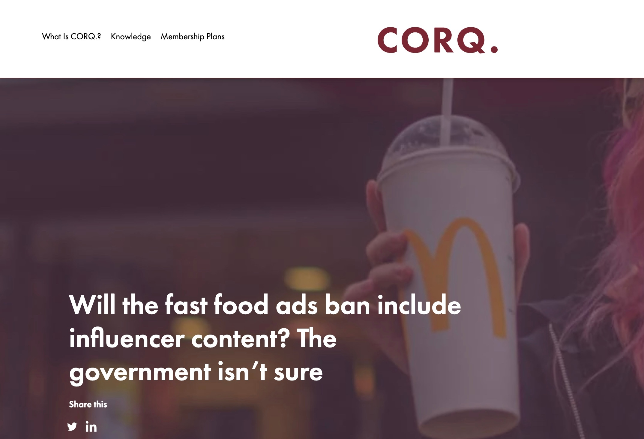 Will the fast food ads ban include influencer content? The government isn’t sure
