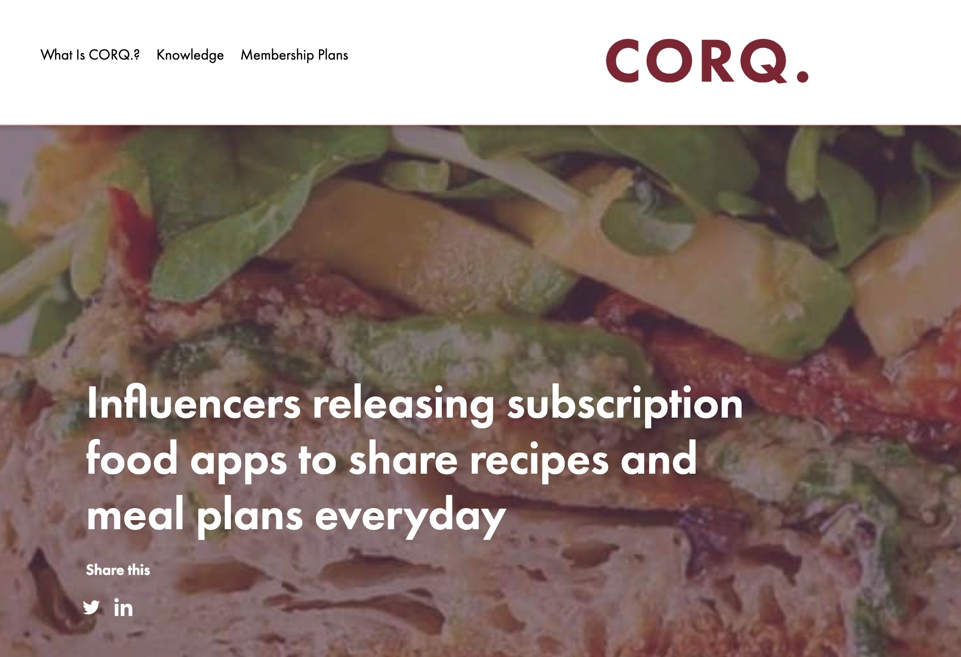 Influencers releasing subscription food apps to share recipes and meal plans everyday