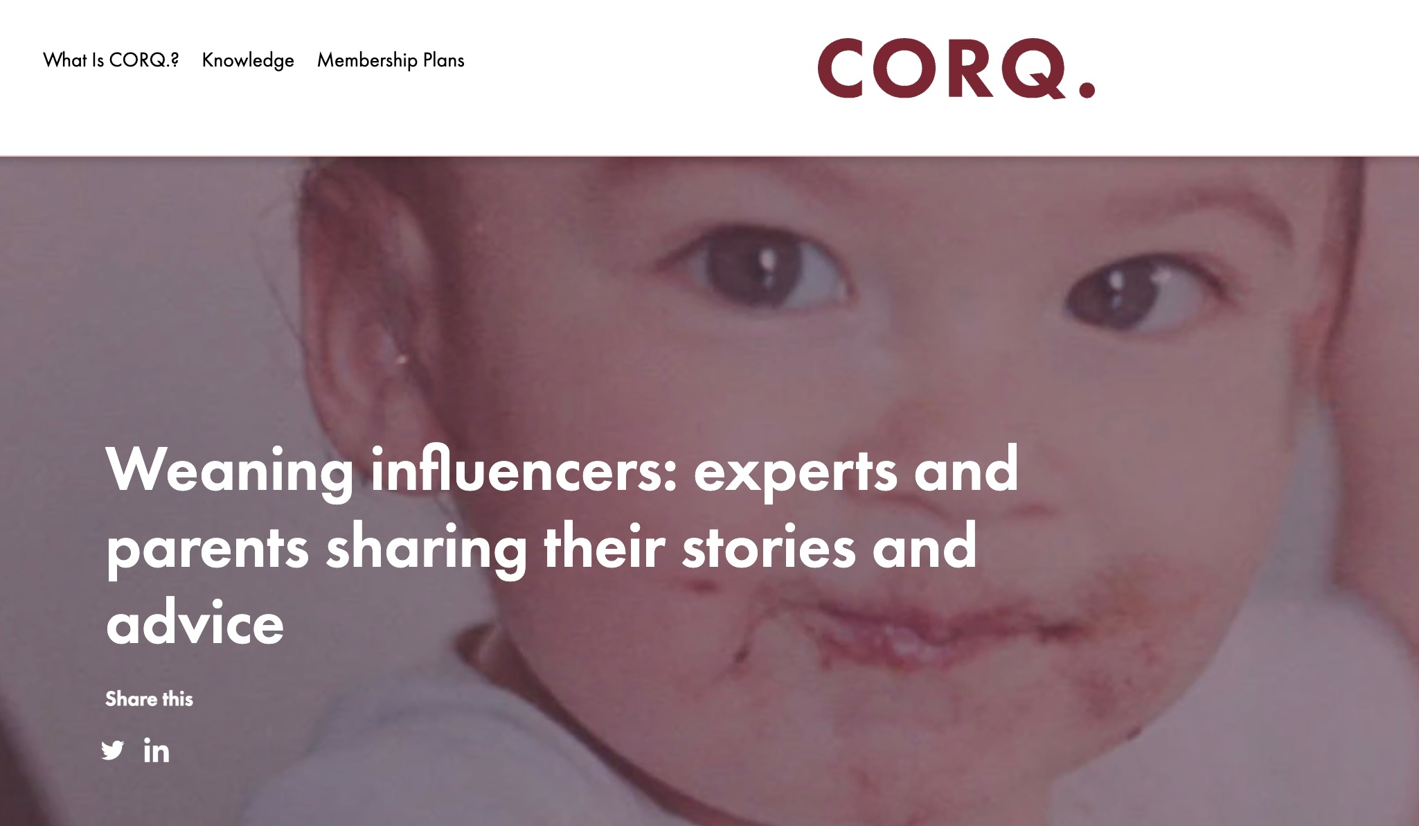Weaning influencers: experts and parents sharing their stories and advice